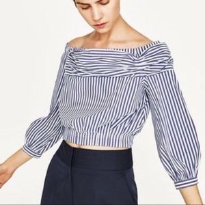 Zara Striped cropped top